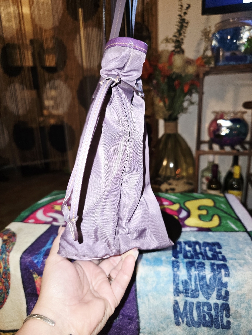Prada Tessuto Purple Nylon Tote Bag with Logo - Picture 5 of 12